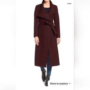 Kenneth Cole New York Fencer Melton Wool Maxi Coat Size 8